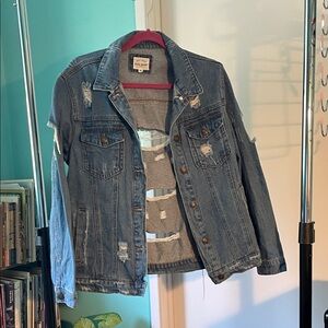 Wax Jean Blue Distressed Denim Jacket